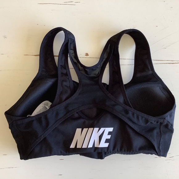 Nike Dri-fit Front Zip clasp high impact Black Sports Bra Small - Picture 4 of 8